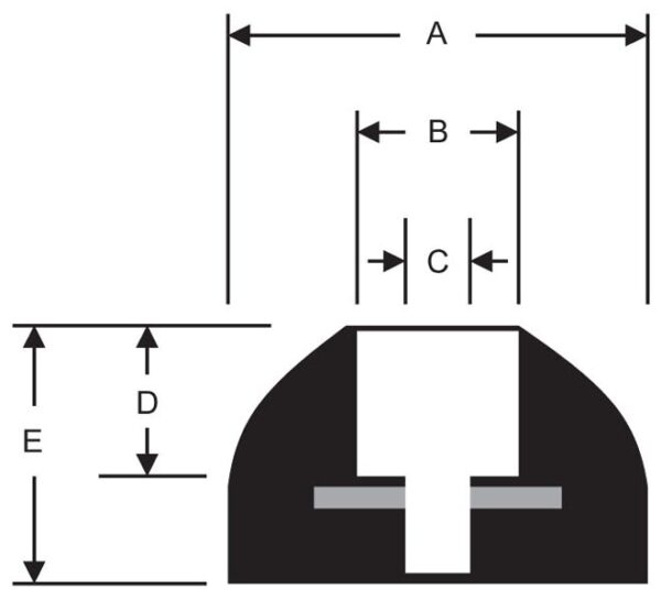 RBW-1000-04 Rounded Top Recessed Bumpers - Image 2