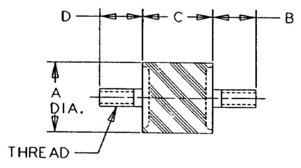 SMB003-0100-7 Sandwich Mounts Unc Thread Type 1 - Image 2