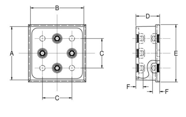 J-5130-1 Square Pad Mount - Image 2